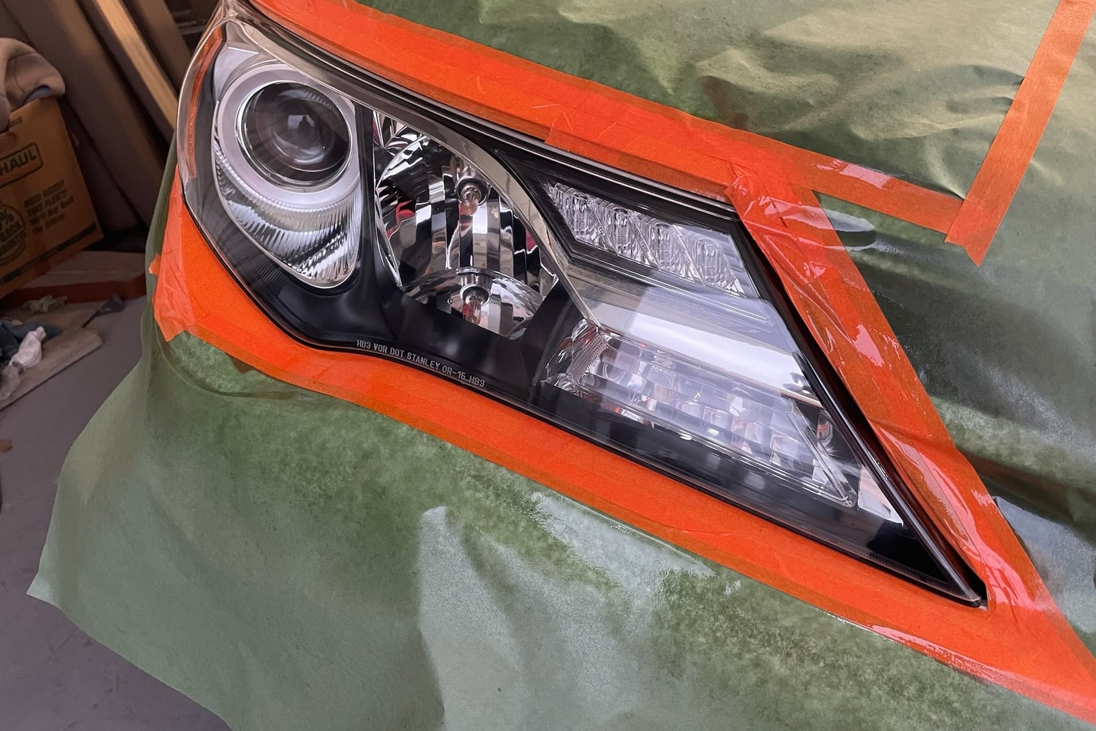 After: Hazed headlight restored — before and after repair by Dr. Vinyl DFW