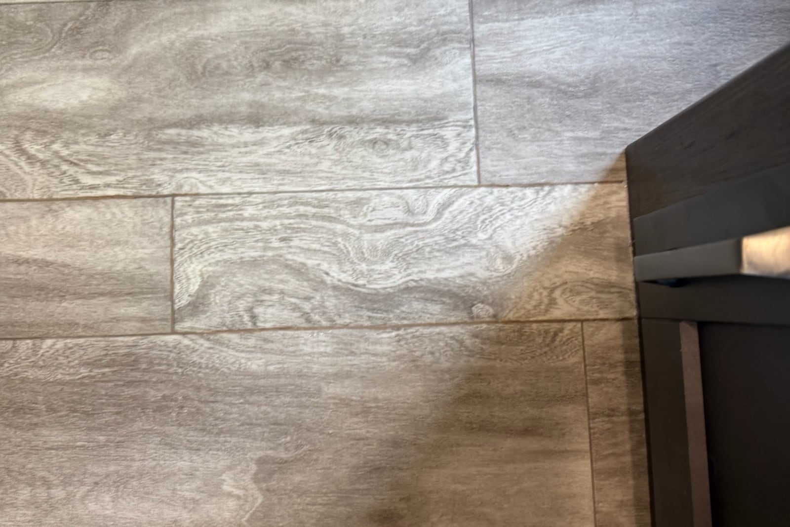 After: Gouged vinyl flooring — before and after repair by Dr. Vinyl DFW